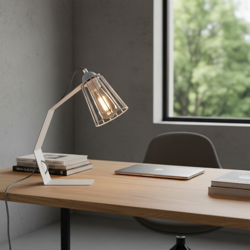 Lámpara de mesa NANDO 1xE27/15W/230V blanca