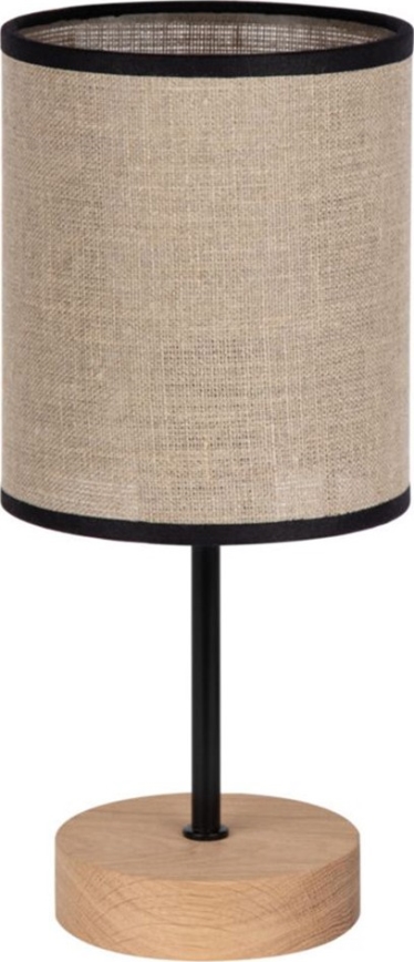 Lámpara de mesa NEGRO 1xE27/25W/230V roble