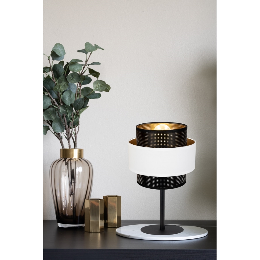 Lámpara de mesa NESS 1xE27/60W/230V negro/blanco