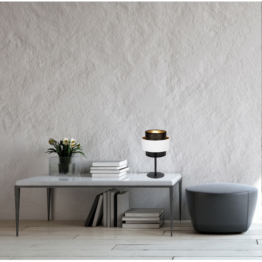 Lámpara de mesa NESS 1xE27/60W/230V negro/blanco