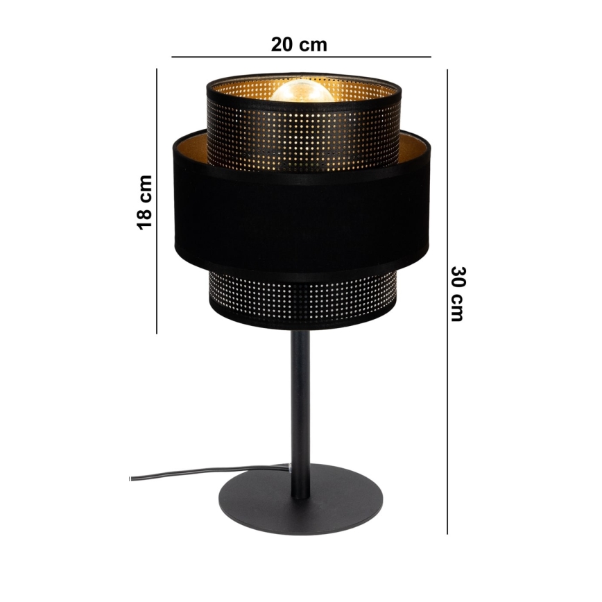 Lámpara de mesa NESS 1xE27/60W/230V negro