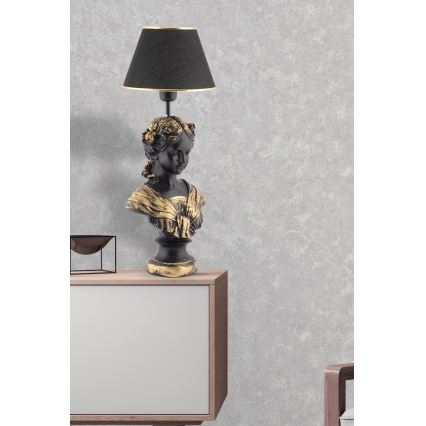 Lámpara de mesa OPELYA 1xE27/40W/230V negro/dorado