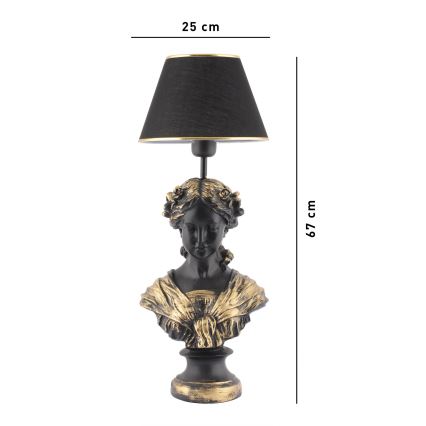 Lámpara de mesa OPELYA 1xE27/40W/230V negro/dorado