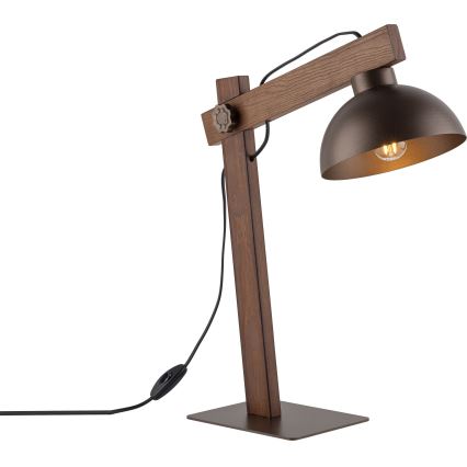 Lámpara de mesa OSLO 1xE27/15W/230V nogal/marrón