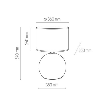 Lámpara de mesa PALLA 1xE27/15W/230V gris