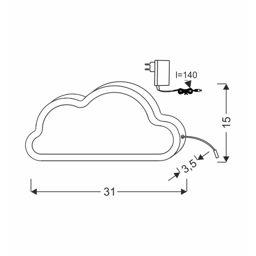 Lámpara de mesa para niños CLOUD LED/11W/230V azul