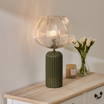 Lámpara de mesa PHYLAS 1xE14/40W/230V en verde de Atmosphera