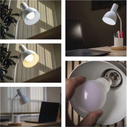Lámpara de mesa POPPY 1xE27/25W/230V blanca
