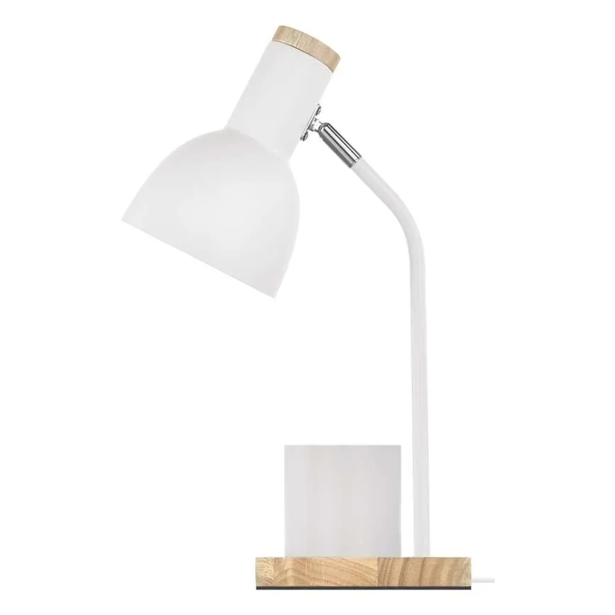 Lámpara de mesa POPPY 1xE27/25W/230V blanca