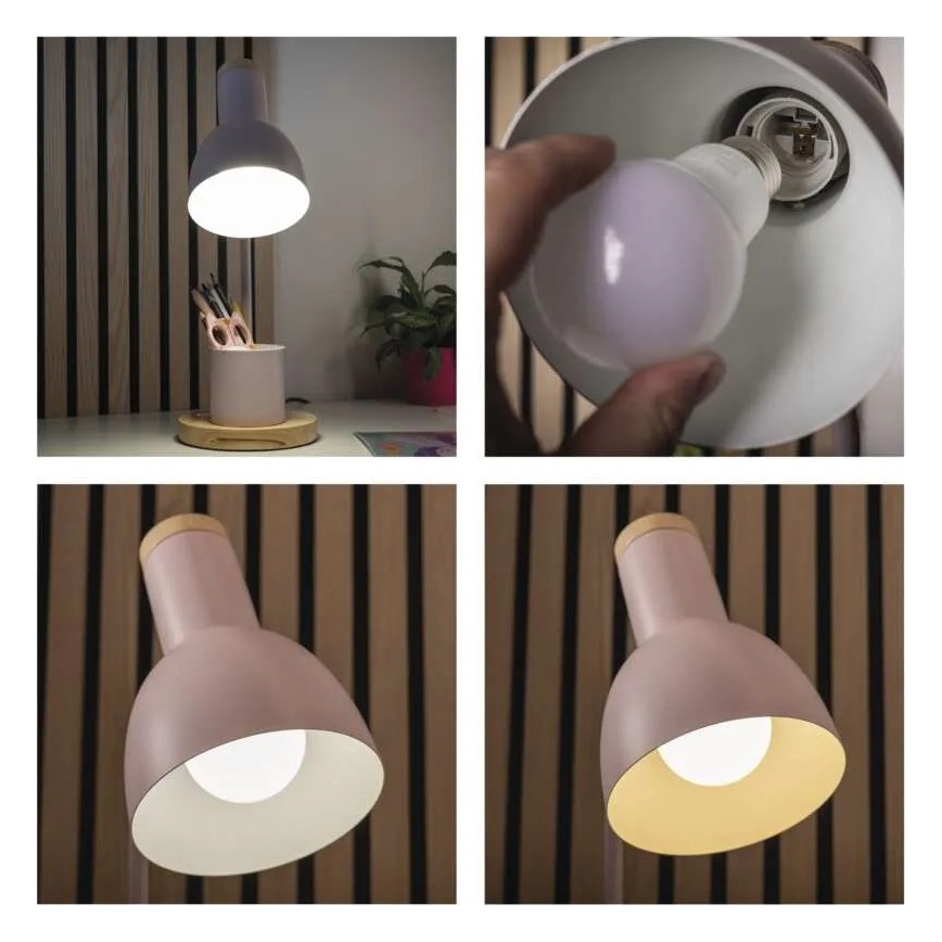 Lámpara de mesa POPPY 1xE27/25W/230V rosa