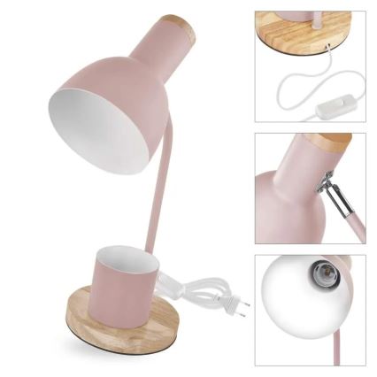 Lámpara de mesa POPPY 1xE27/25W/230V rosa