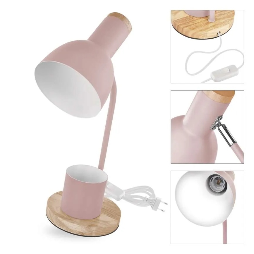 Lámpara de mesa POPPY 1xE27/25W/230V rosa