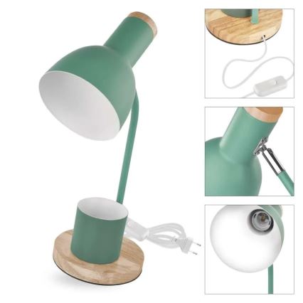 Lámpara de mesa POPPY 1xE27/25W/230V verde