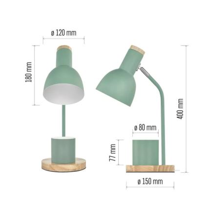 Lámpara de mesa POPPY 1xE27/25W/230V verde