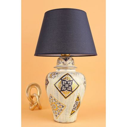 Lámpara de mesa RAMZES 1xE27/40W/230V azul/beige
