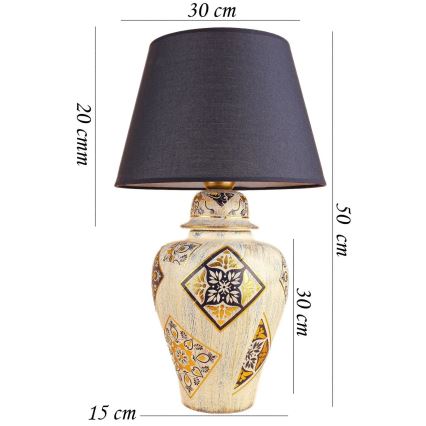 Lámpara de mesa RAMZES 1xE27/40W/230V azul/beige