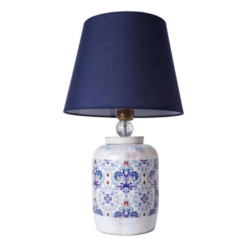 Lámpara de mesa RAMZES 1xE27/40W/230V azul/blanca