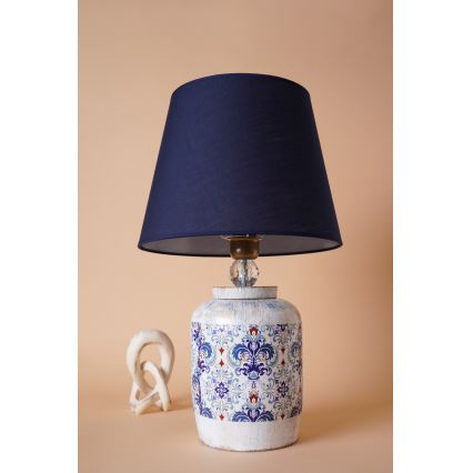 Lámpara de mesa RAMZES 1xE27/40W/230V azul/blanca