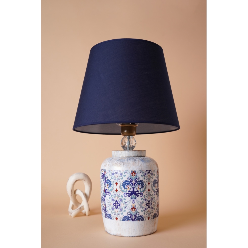 Lámpara de mesa RAMZES 1xE27/40W/230V azul/blanca
