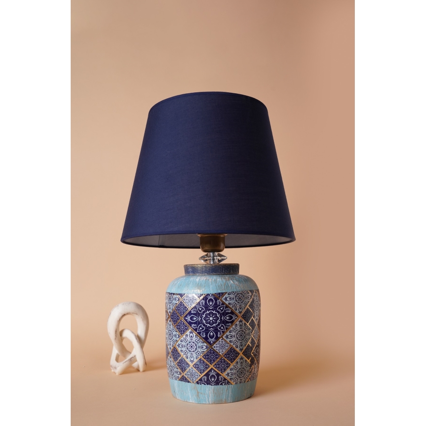 Lámpara de mesa RAMZES 1xE27/40W/230V azul