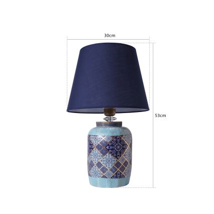 Lámpara de mesa RAMZES 1xE27/40W/230V azul
