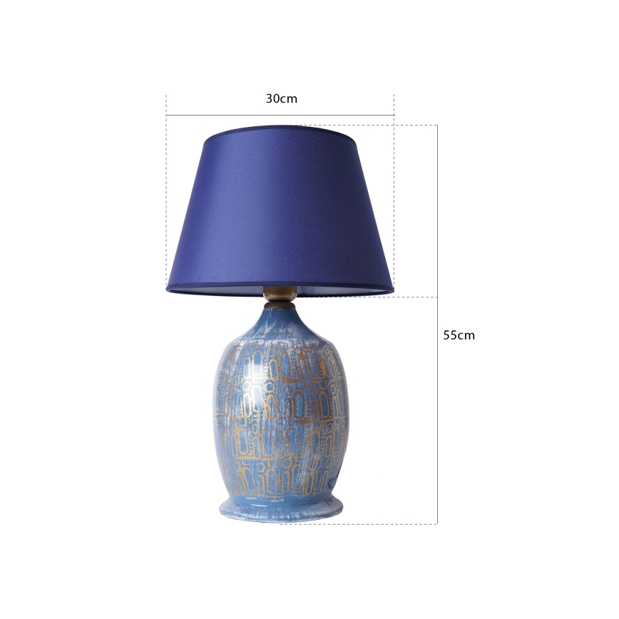 Lámpara de mesa RAMZES 1xE27/40W/230V azul