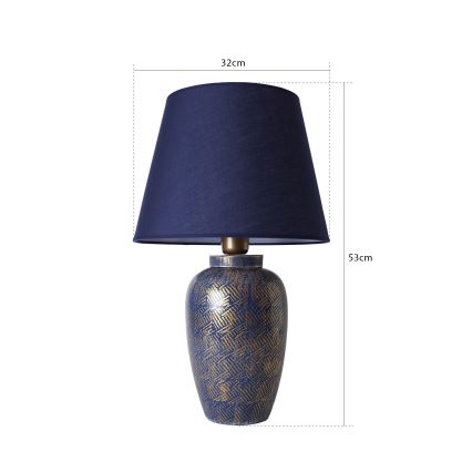 Lámpara de mesa RAMZES 1xE27/40W/230V azul