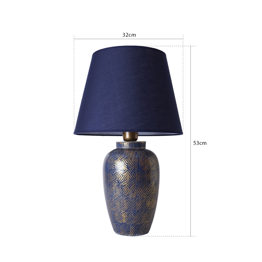 Lámpara de mesa RAMZES 1xE27/40W/230V azul