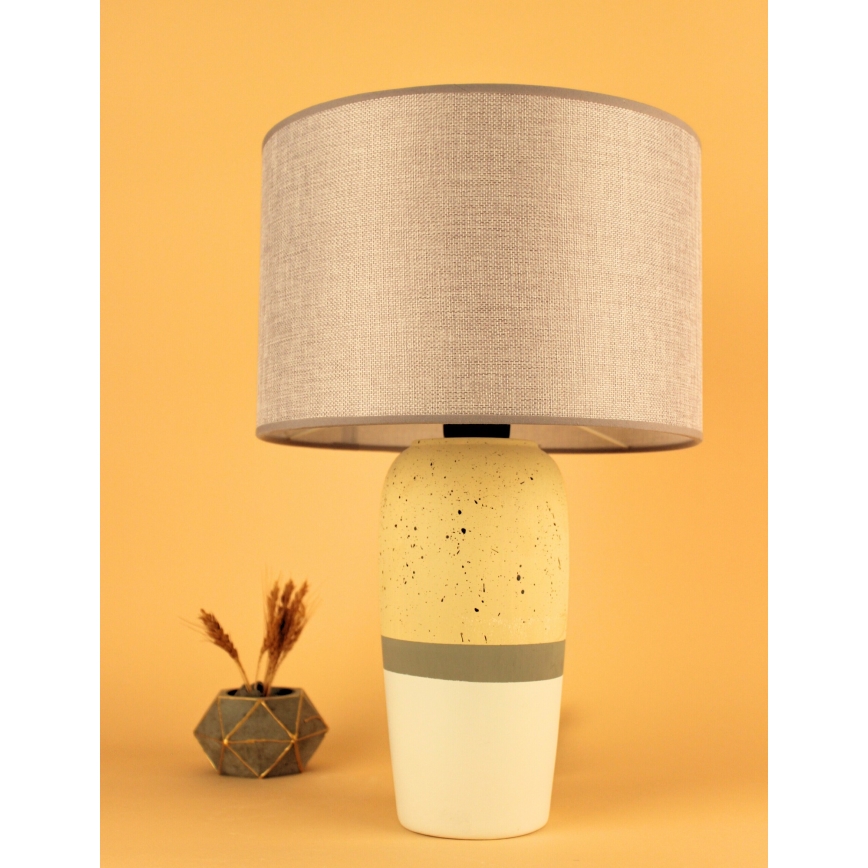 Lámpara de mesa RAMZES 1xE27/40W/230V beige/amarilla