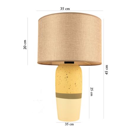 Lámpara de mesa RAMZES 1xE27/40W/230V beige/amarilla