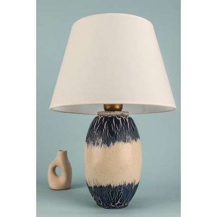 Lámpara de mesa RAMZES 1xE27/40W/230V beige/azul