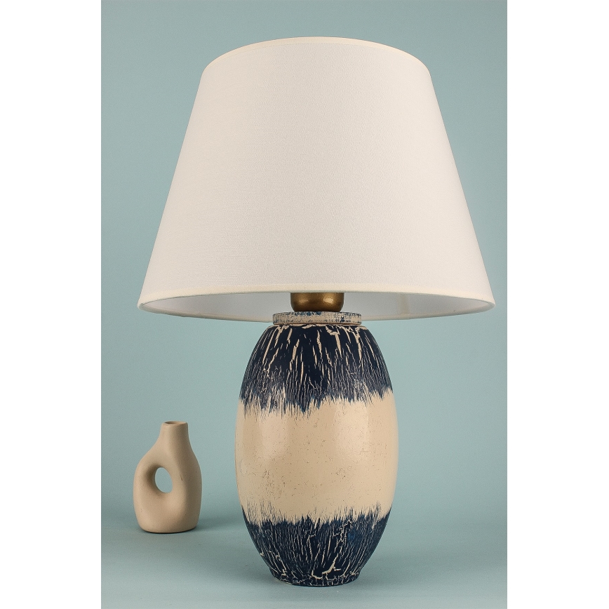 Lámpara de mesa RAMZES 1xE27/40W/230V beige/azul