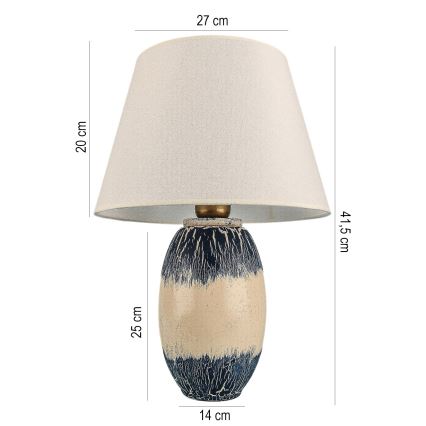 Lámpara de mesa RAMZES 1xE27/40W/230V beige/azul
