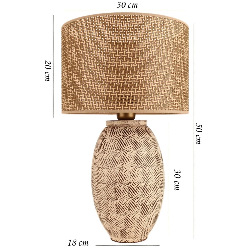 Lámpara de mesa RAMZES 1xE27/40W/230V beige