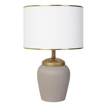 Lámpara de mesa RAMZES 1xE27/40W/230V blanca/beige