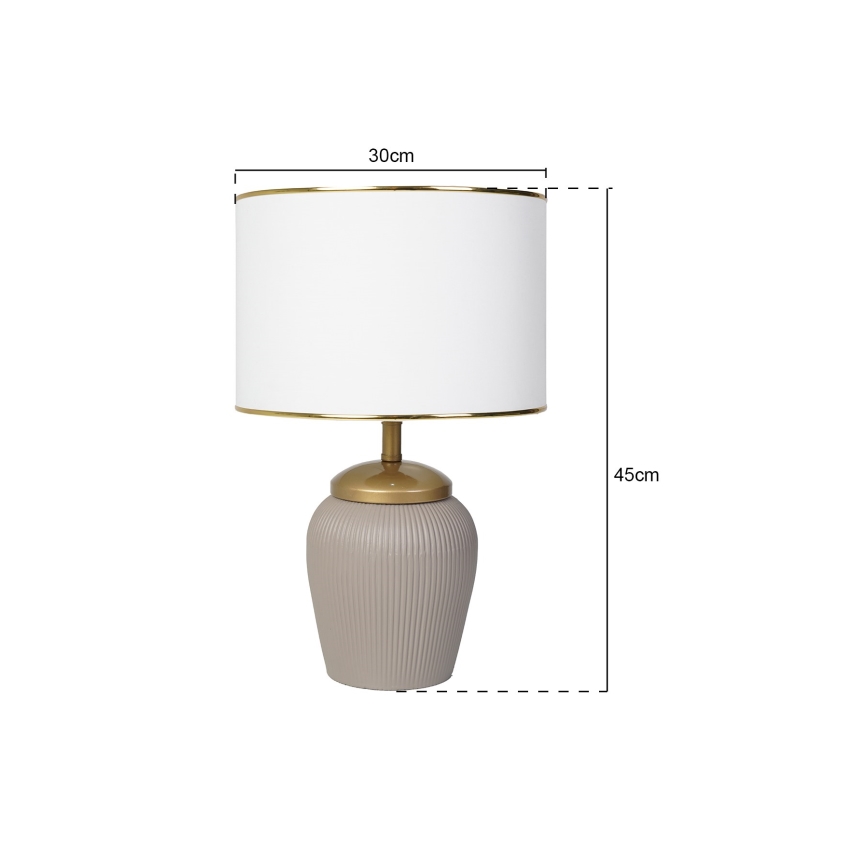 Lámpara de mesa RAMZES 1xE27/40W/230V blanca/beige