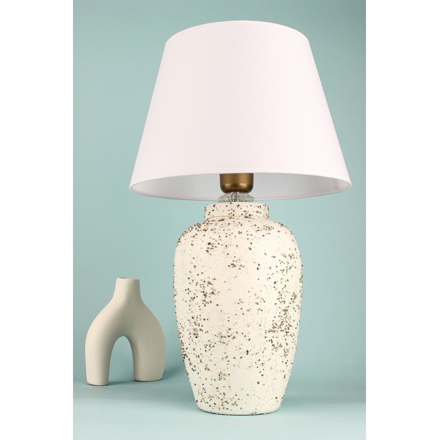 Lámpara de mesa RAMZES 1xE27/40W/230V blanca/crema