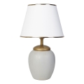 Lámpara de mesa RAMZES 1xE27/40W/230V blanca/gris