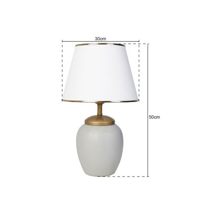 Lámpara de mesa RAMZES 1xE27/40W/230V blanca/gris