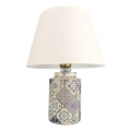 Lámpara de mesa RAMZES 1xE27/40W/230V blanca/gris