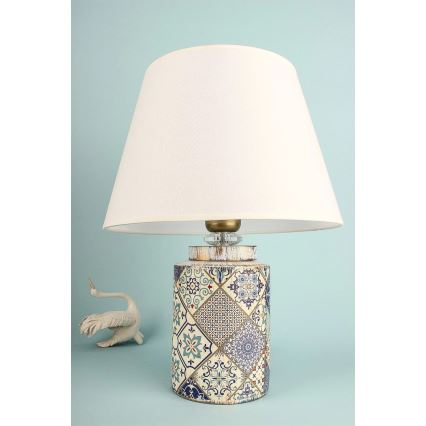 Lámpara de mesa RAMZES 1xE27/40W/230V blanca/gris