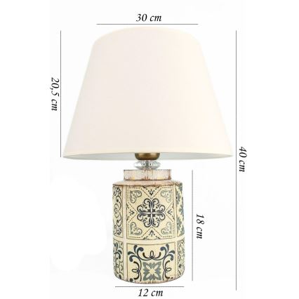 Lámpara de mesa RAMZES 1xE27/40W/230V blanca