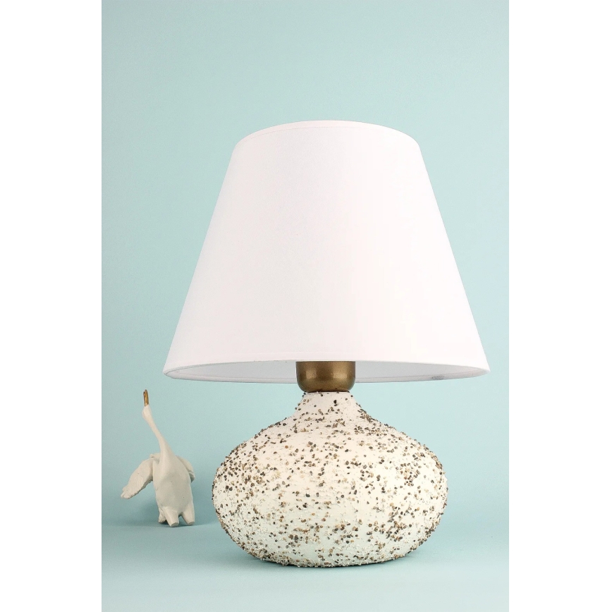 Lámpara de mesa RAMZES 1xE27/40W/230V blanca