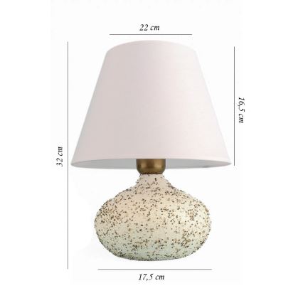 Lámpara de mesa RAMZES 1xE27/40W/230V blanca
