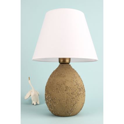 Lámpara de mesa RAMZES 1xE27/40W/230V blanca/marrón