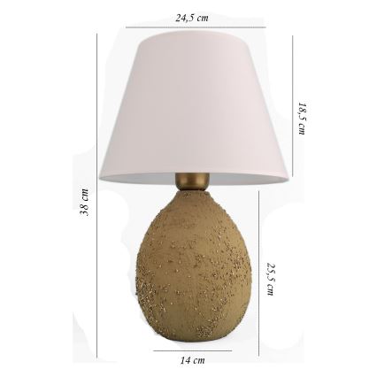 Lámpara de mesa RAMZES 1xE27/40W/230V blanca/marrón