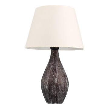 Lámpara de mesa RAMZES 1xE27/40W/230V blanca/marrón
