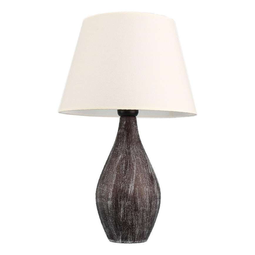 Lámpara de mesa RAMZES 1xE27/40W/230V blanca/marrón