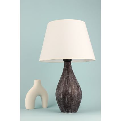 Lámpara de mesa RAMZES 1xE27/40W/230V blanca/marrón