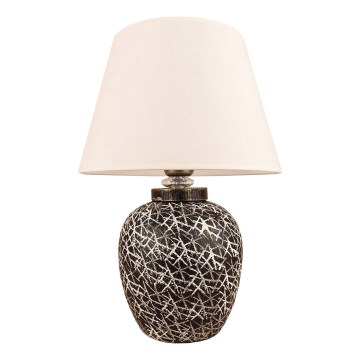Lámpara de mesa RAMZES 1xE27/40W/230V blanca/negra
